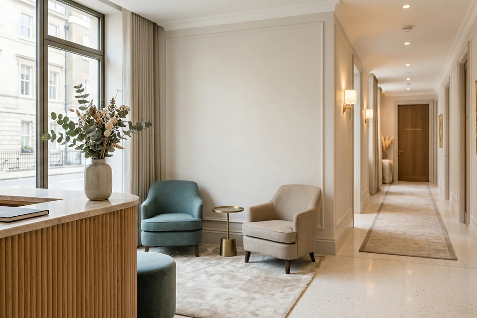 The clinic reception and waiting area